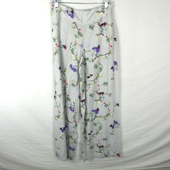 Free People Aurora High Rise Wide Leg Floral Pants Boho Festival Side Zip Size 4 - Picture 2 of 7